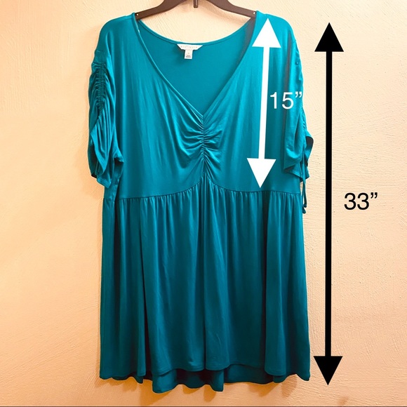 5/$15 💥 Boutique Tunic Top Blouse Rayon Spandex Stretch Comfort Spring Summer - Picture 5 of 10